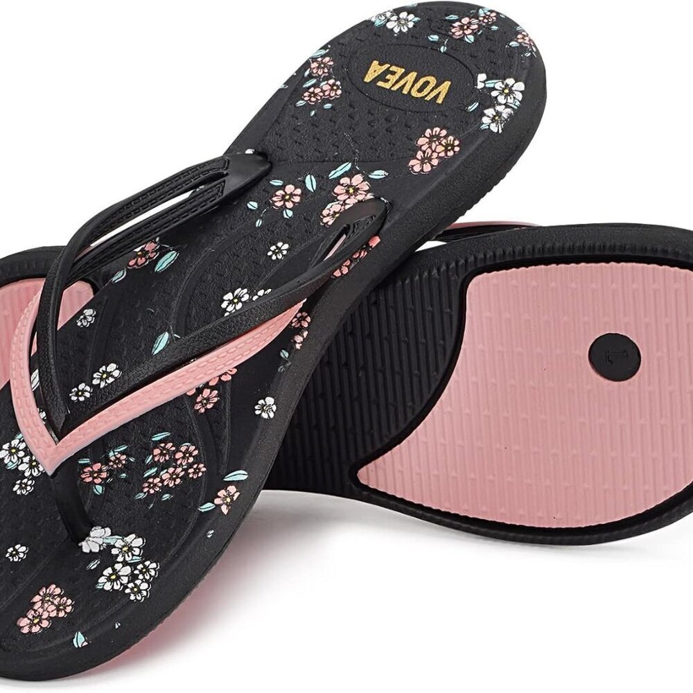 Women's Flip Flops Non-Slip Waterproof Shower Shoes Cushioned Indoor Outdoor - Picture 3 of 5